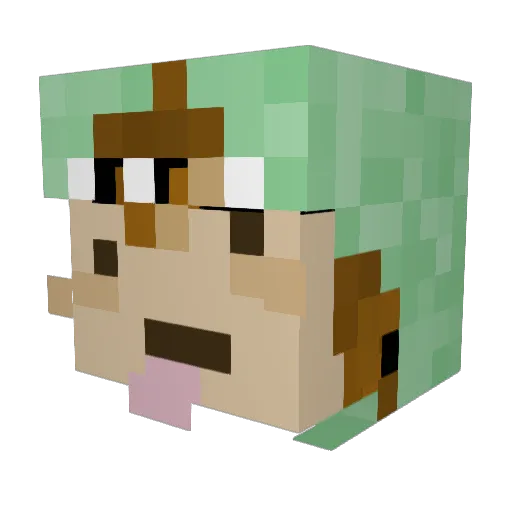 Plexed Minecraft avatar head, 3D render