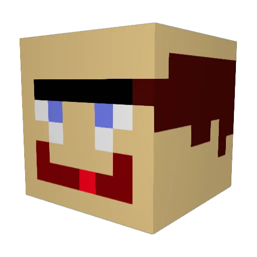 Plimper Minecraft avatar head, 3D render