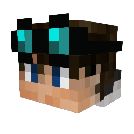 PlizSandHalp Minecraft avatar head, 3D render