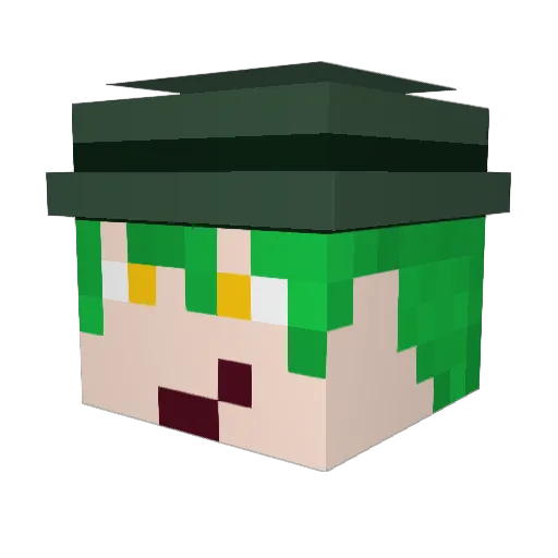 PlmokBro Minecraft avatar head, 3D render