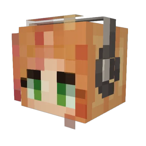 PlnkPandaa Minecraft avatar head, 3D render