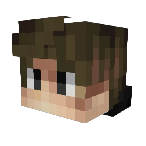 PloPlayerr Minecraft avatar head, 3D render