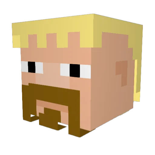 PlonkProductions Minecraft avatar head, 3D render