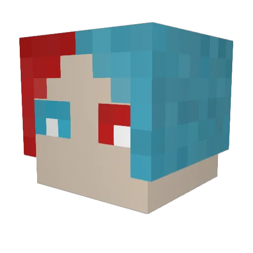 Plonsti Minecraft avatar head, 3D render