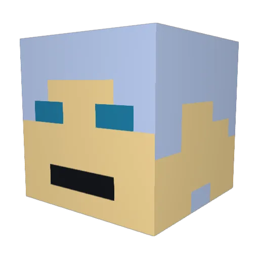 Plooolpy Minecraft avatar head, 3D render
