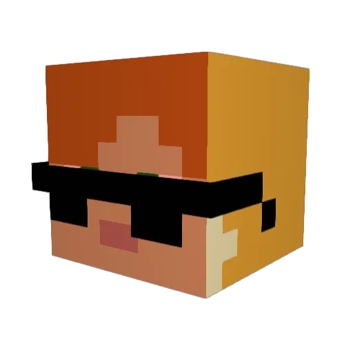 Plootoren Minecraft avatar head, 3D render