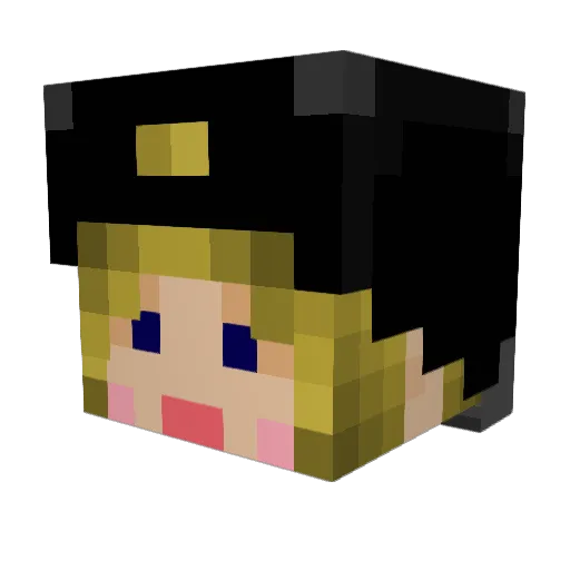 Plori Minecraft avatar head, 3D render
