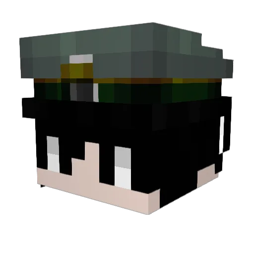 Ploster0 Minecraft avatar head, 3D render