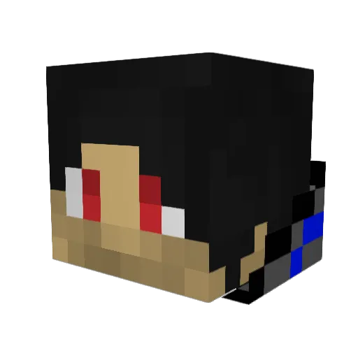 Ploumous Minecraft avatar head, 3D render
