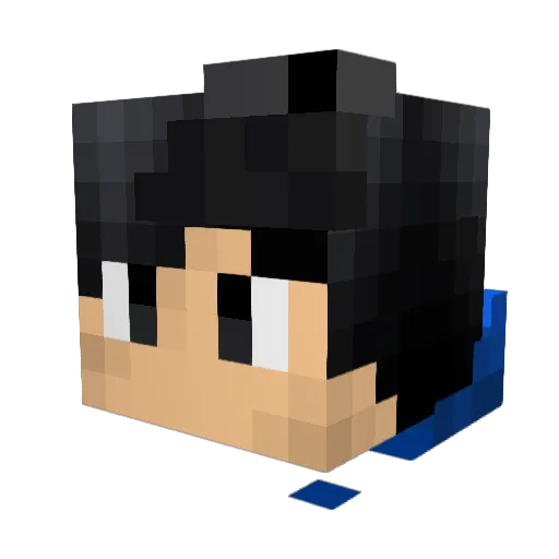 Plqnes Minecraft avatar head, 3D render
