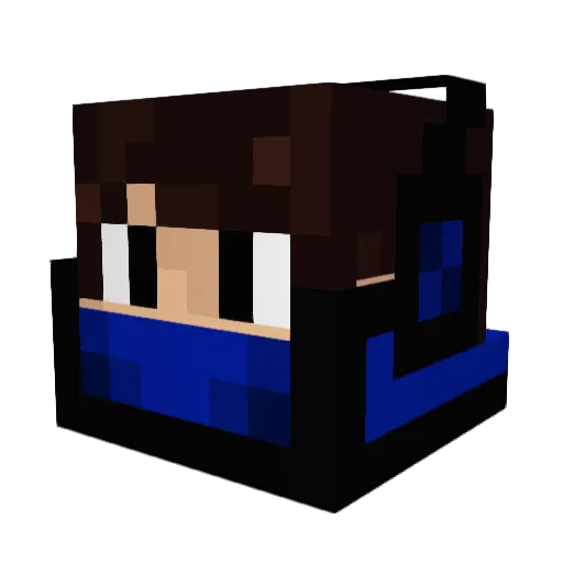 Plubcraft Minecraft avatar head, 3D render