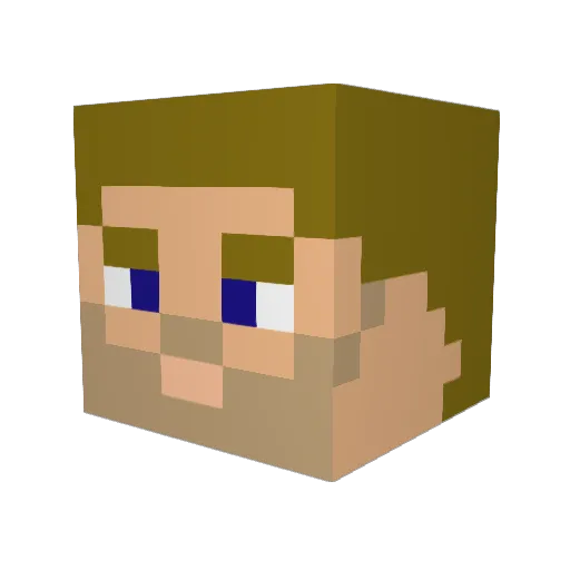 Pluby Minecraft avatar head, 3D render