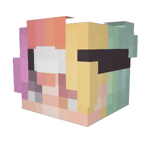 Pluck16 Minecraft avatar head, 3D render