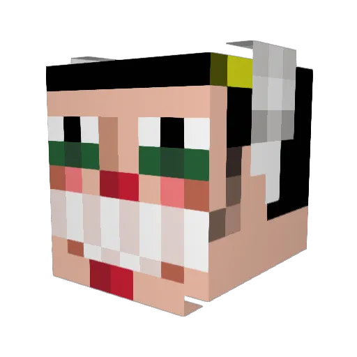 PluckLock Minecraft avatar head, 3D render