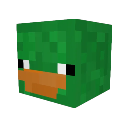 PluckeyDuckey Minecraft avatar head, 3D render