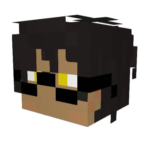 Plucky888 Minecraft avatar head, 3D render