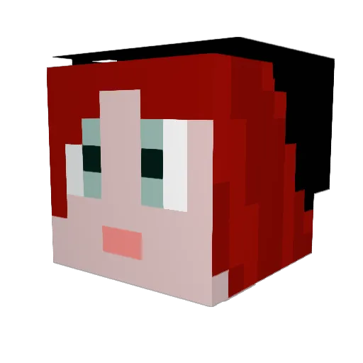 Pluemon Minecraft avatar head, 3D render