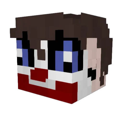 Pluerat Minecraft avatar head, 3D render