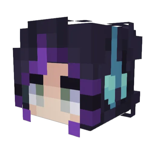 Plueschfussel Minecraft avatar head, 3D render
