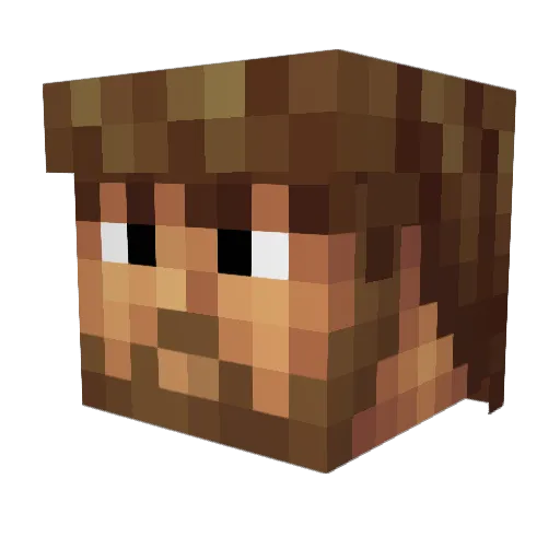 Pluffdaddy Minecraft avatar head, 3D render
