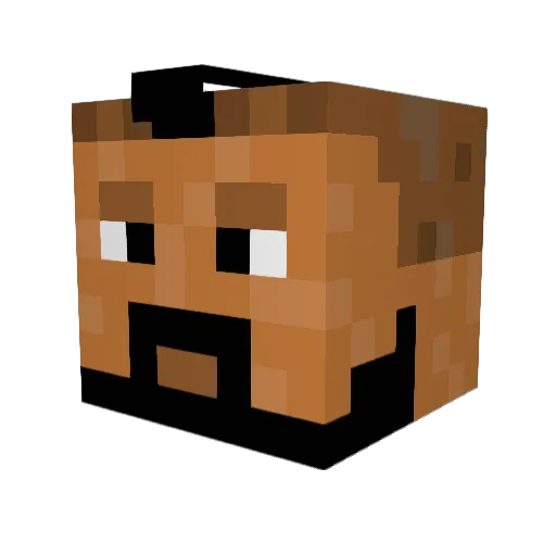 PlugoMapuche Minecraft avatar head, 3D render