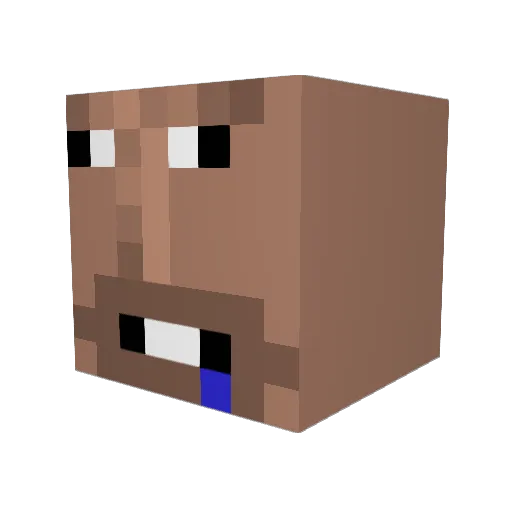Pluhmantoe Minecraft avatar head, 3D render
