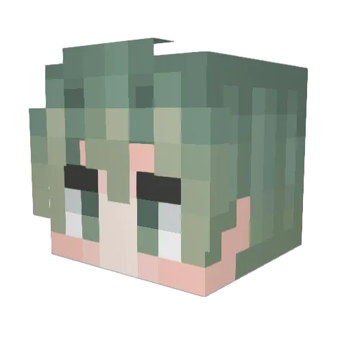 Plum_Aki Minecraft avatar head, 3D render