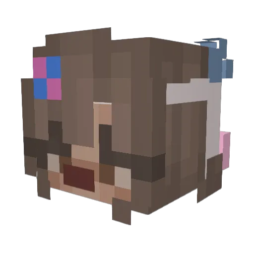 PlumitasVT Minecraft avatar head, 3D render