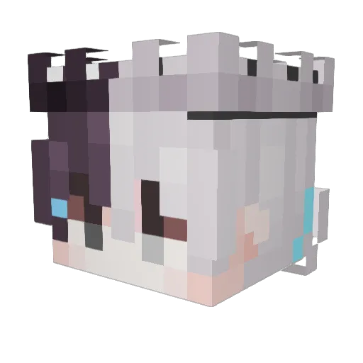 PlumpPurp Minecraft avatar head, 3D render