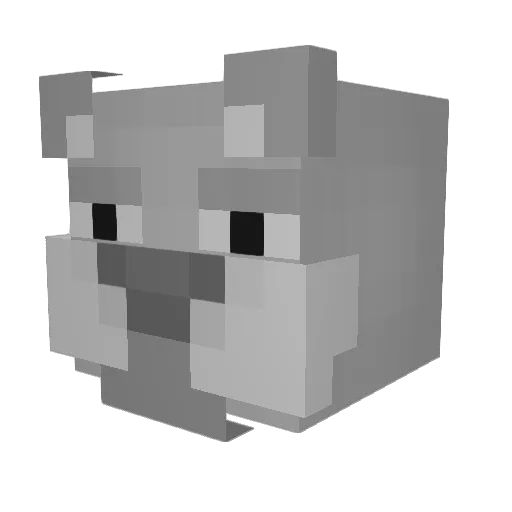 Plumpbear Minecraft avatar head, 3D render