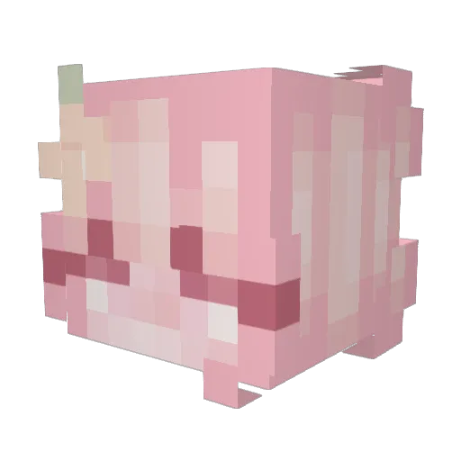 Plumsie Minecraft avatar head, 3D render