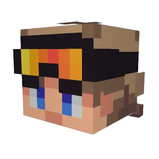 Plunzi Minecraft avatar head, 3D render