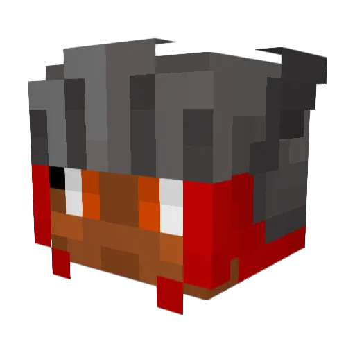 Pluria Minecraft avatar head, 3D render