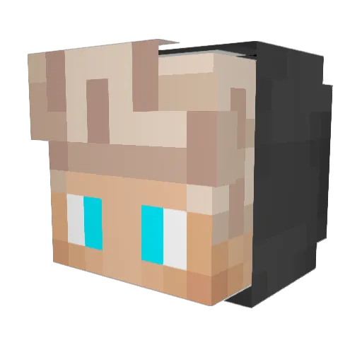 Plurii Minecraft avatar head, 3D render