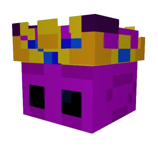 PlurpleKing Minecraft avatar head, 3D render