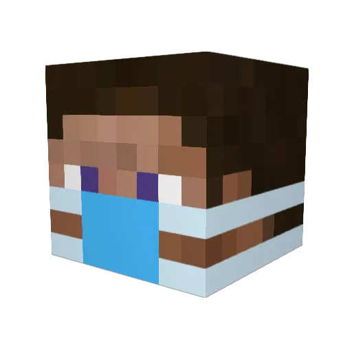 Plurrr Minecraft avatar head, 3D render