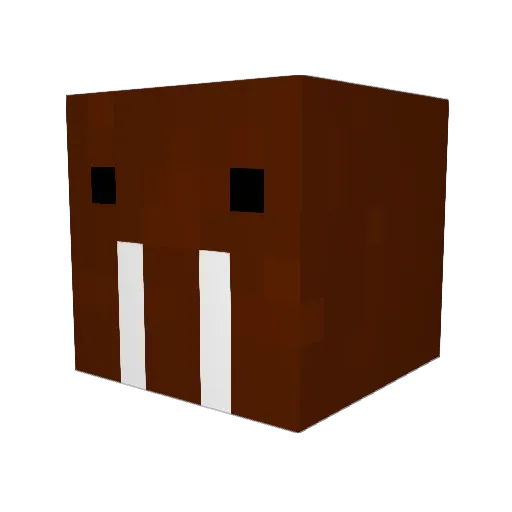 Plurwulf Minecraft avatar head, 3D render