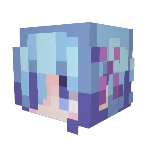 Plus_Omega Minecraft avatar head, 3D render