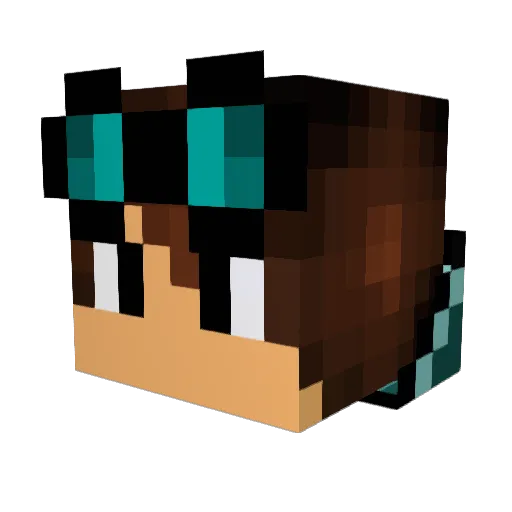 Plusar Minecraft avatar head, 3D render