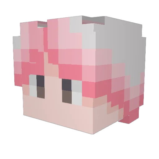 PlushiePluto Minecraft avatar head, 3D render