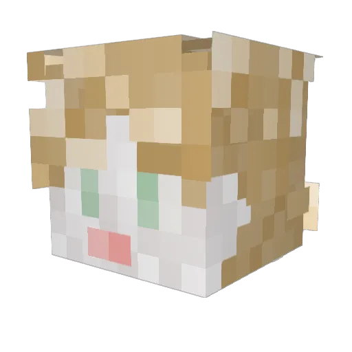 Plushy4 Minecraft avatar head, 3D render