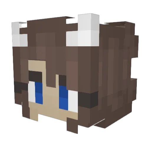 PlushyFoxx Minecraft avatar head, 3D render