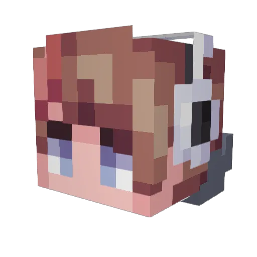 PlusleNMason Minecraft avatar head, 3D render