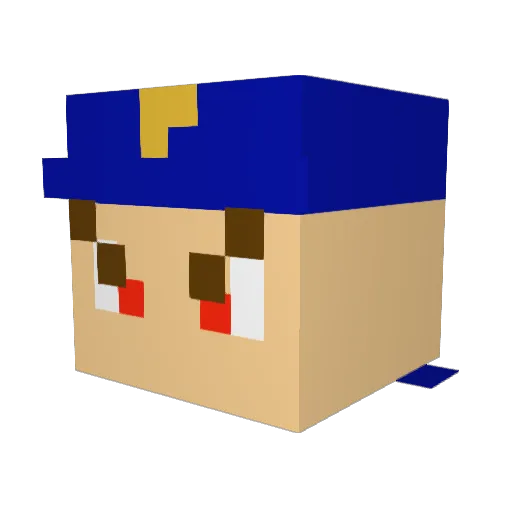 Plut0_12 Minecraft avatar head, 3D render