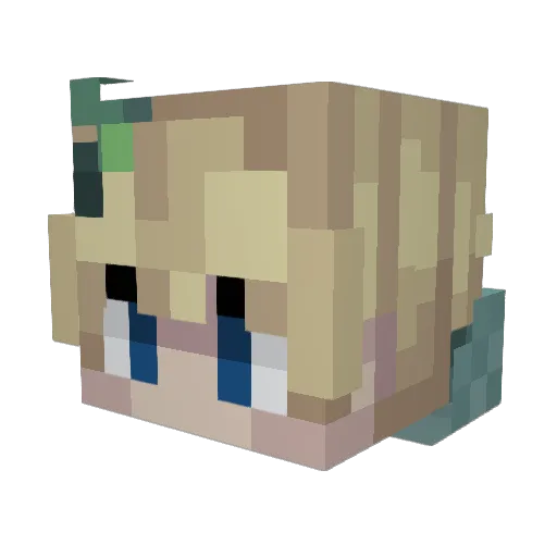 PlutoCheese Minecraft avatar head, 3D render