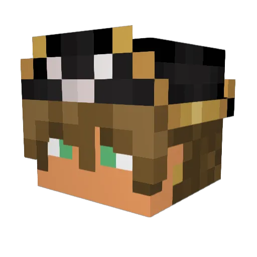 PlutoOW Minecraft avatar head, 3D render
