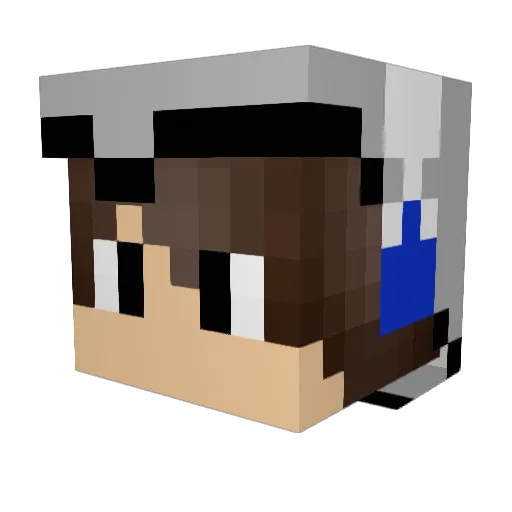 PlutoPlays Minecraft avatar head, 3D render