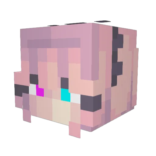 Plutoker Minecraft avatar head, 3D render