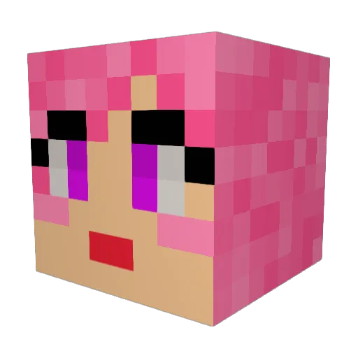 Plutokie Minecraft avatar head, 3D render