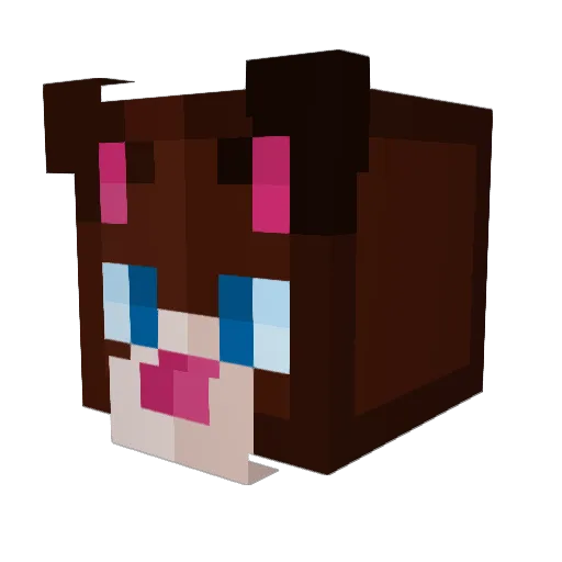 Pluttten Minecraft avatar head, 3D render
